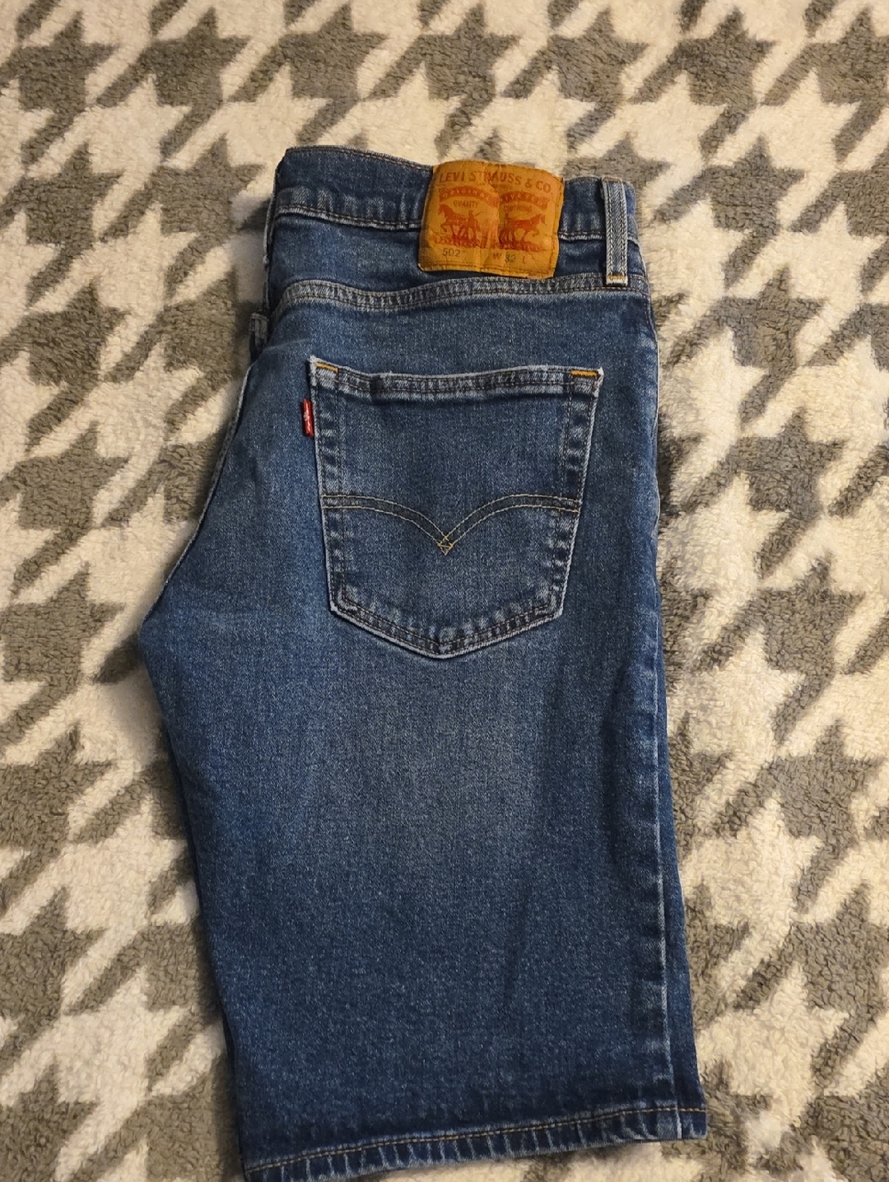 Levi's 502 Men's Relaxed Fit Dark Blue Denim Jeans Size 32